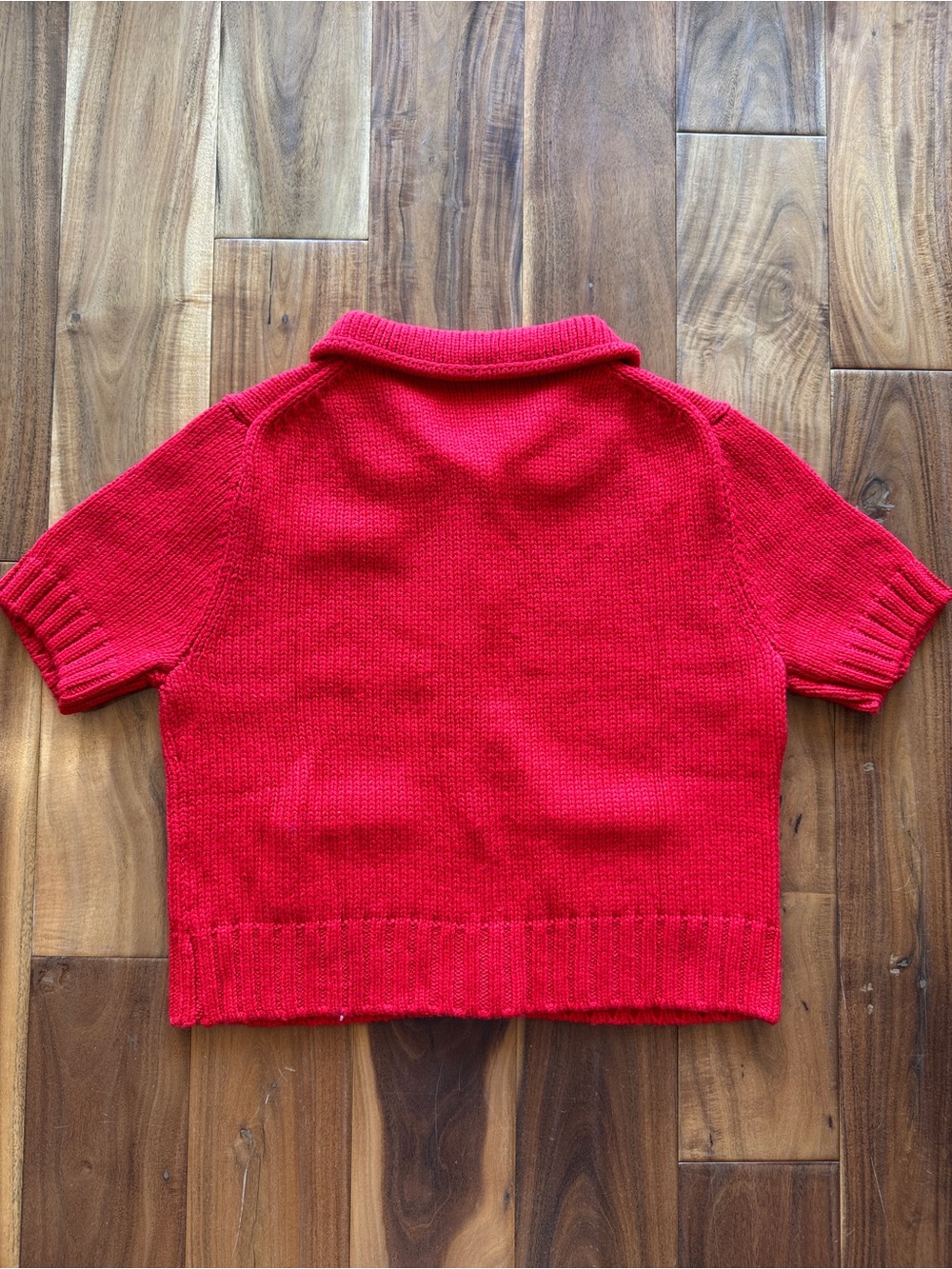 Zara women’s large Red Knit Short-Sleeve Cardigan - Picture 8 of 8
